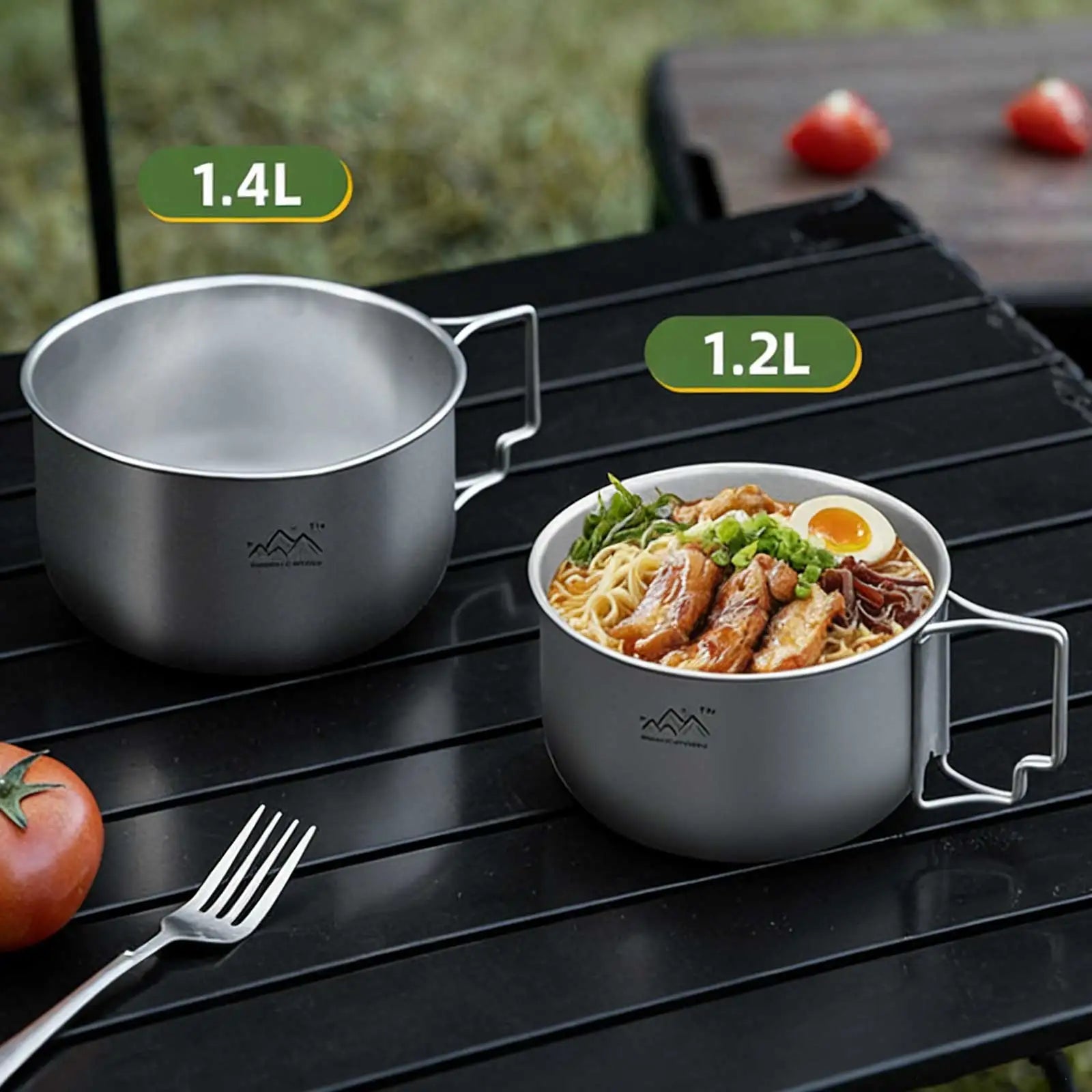 Titanium Camping Bowl Multi-functional Foldable Soup Pot Reusable