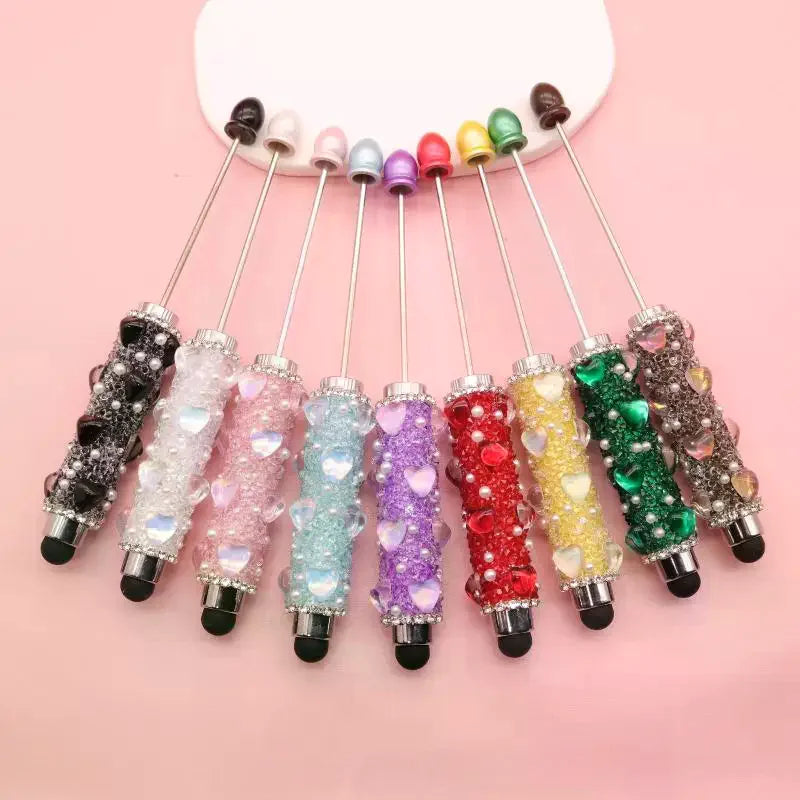 Creative Bead Ballpoint Pen Capacitive Touch Writing Multifunctional Ballpoint Pens Office Study Supplies Touch Screen Pen Gift Zpaxo