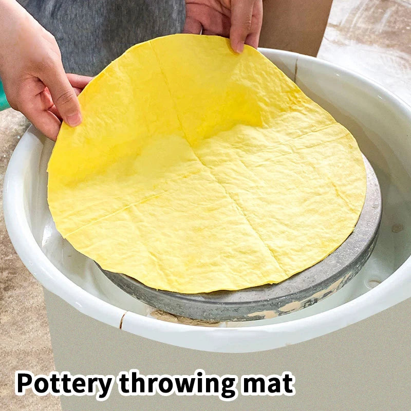 1Pc Pottery Wheel Absorbent Mat Cloth PVA Towel Clay Sculpture Trimming Tools Pottery Clay Absorbent Pad Cloth Diameter 30cm Zpaxo
