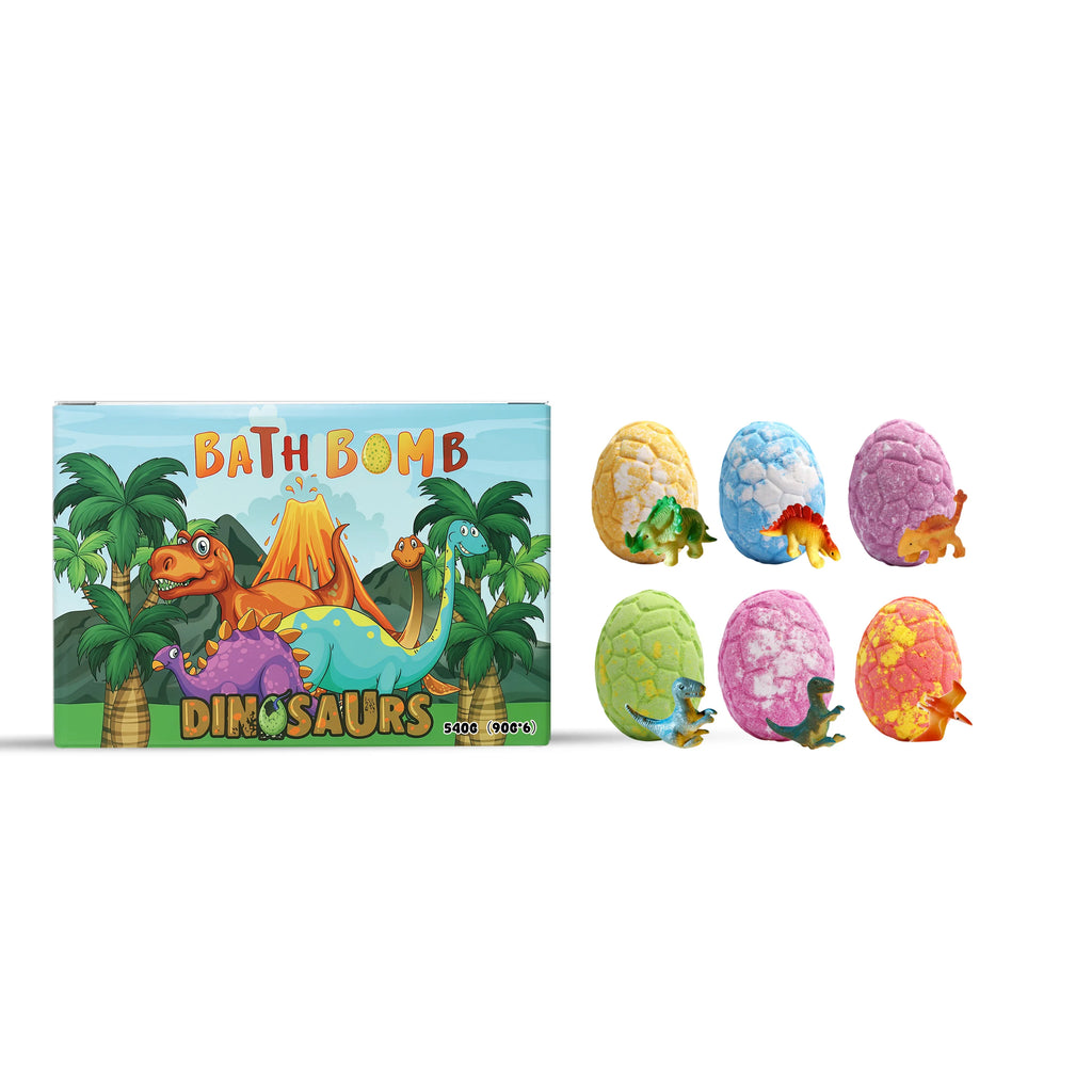 Dinosaur Egg Bath Bombs with Surprise Toys – 6-Pack Kids Gift Kids Bath Bombs Zpaxo 1 Set