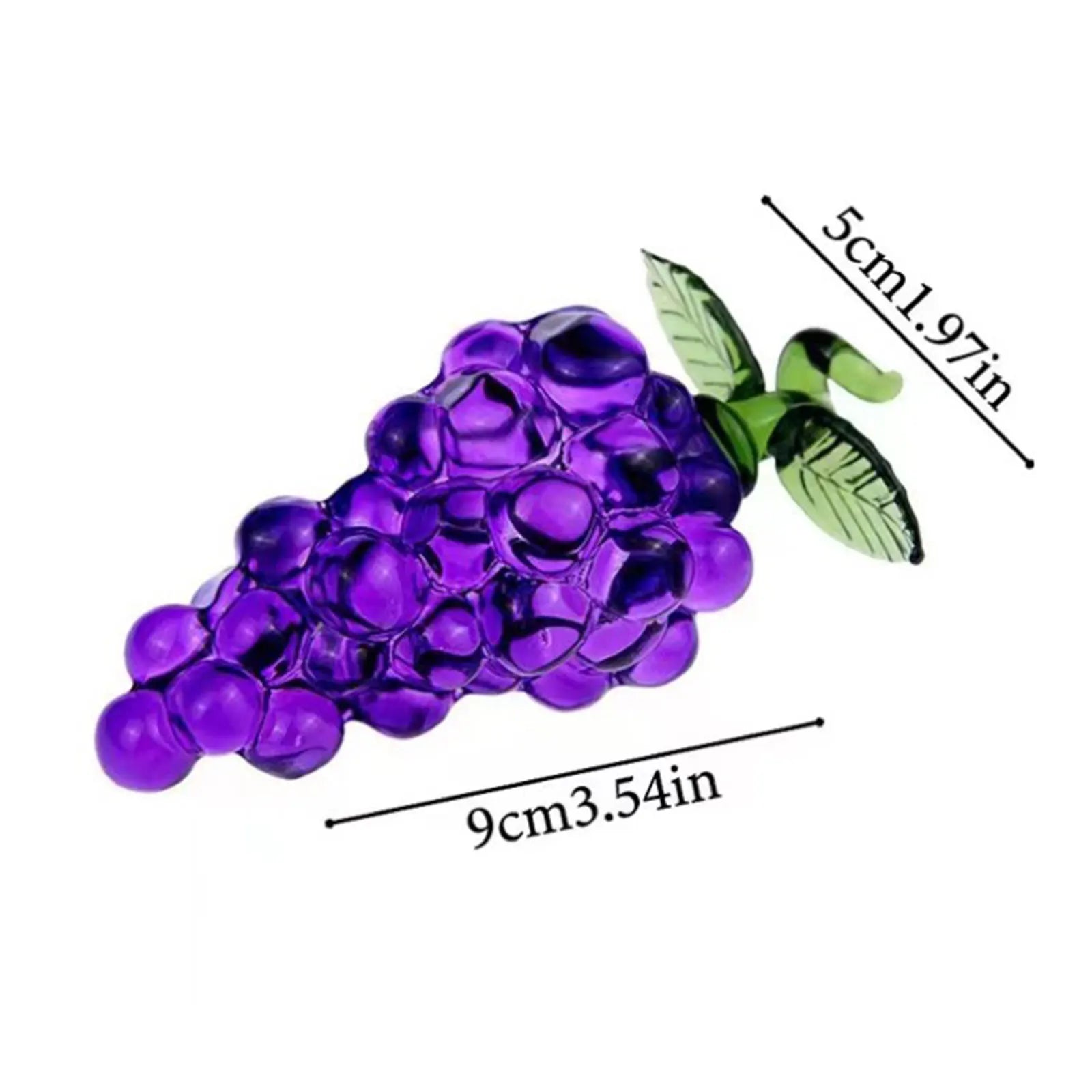 Glass Artificial Fruit Figurine – Decorative Desk Statue & Gift Glass Fruit Figurine Zpaxo Purple Grape