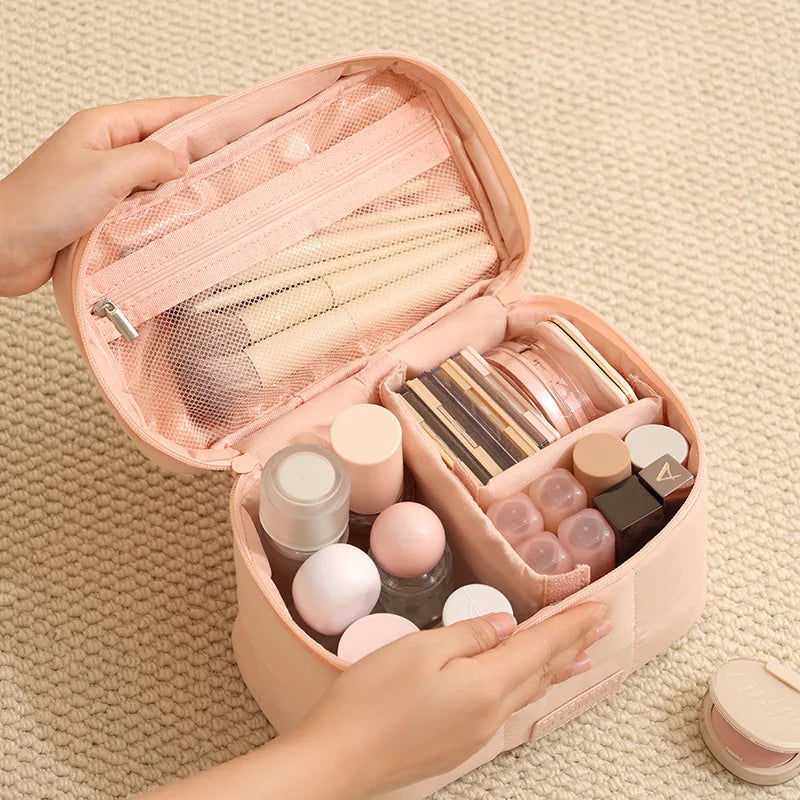 Large Capacity Cloud Open Makeup Bag – Travel Toiletry Organizer Travel Makeup Bag Zpaxo