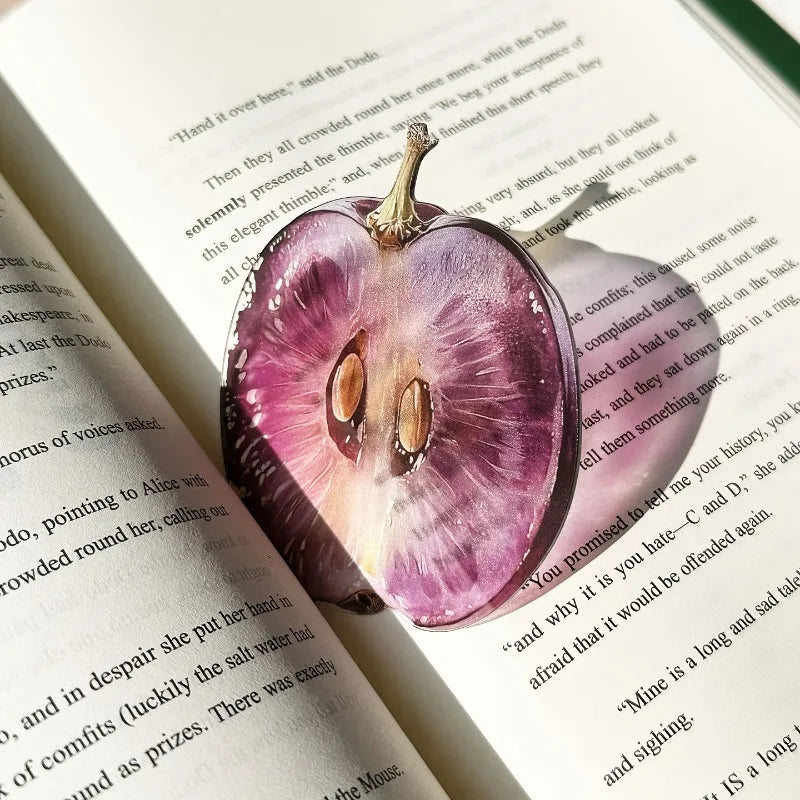 Fruit-shaped Acrylic Bookmark Grap Fig Design Semi-transparent Cute