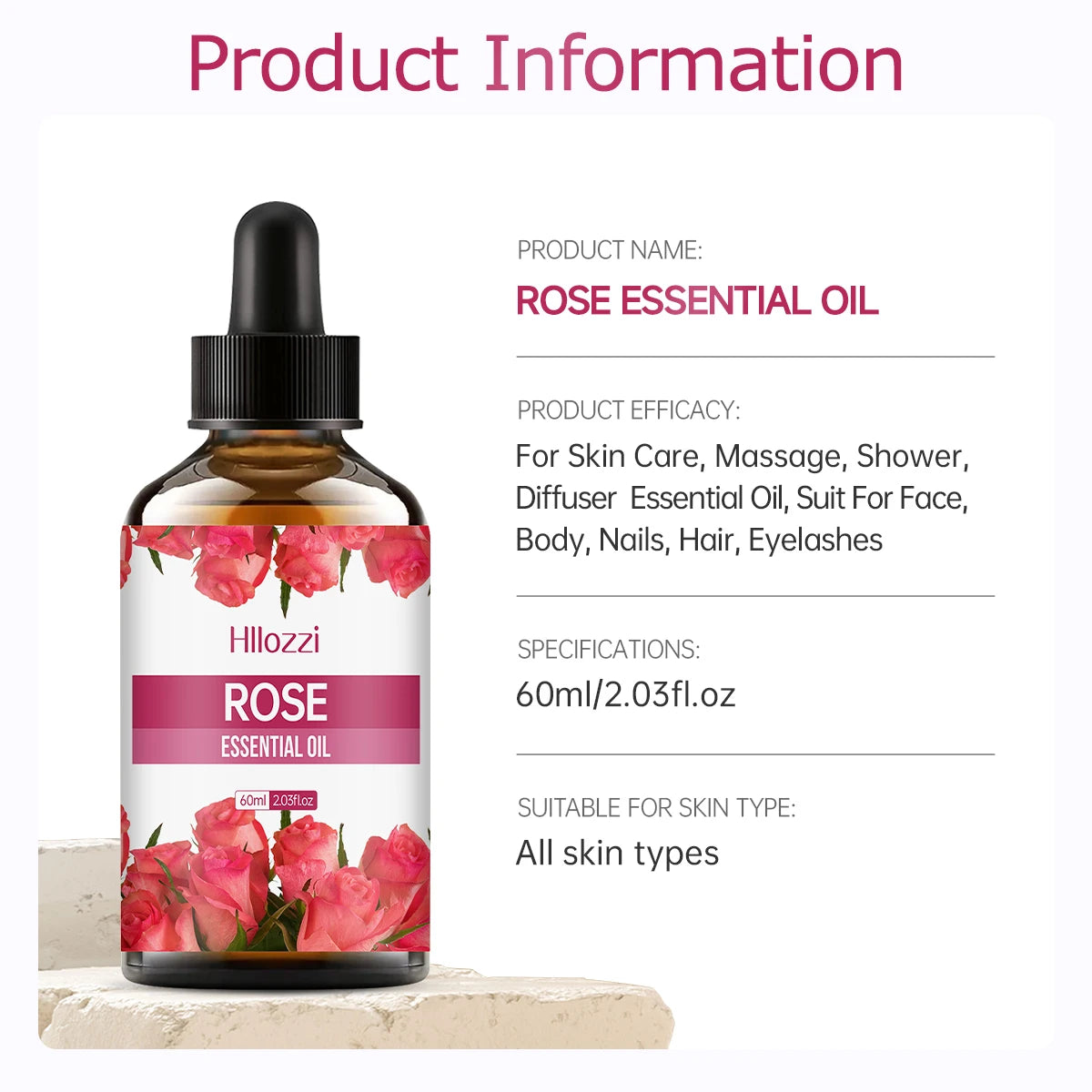 100ml/60ml/30ml rose essential oil skin care fragrance aromatherapy essential oil perfume Massage moisturizing oil Zpaxo