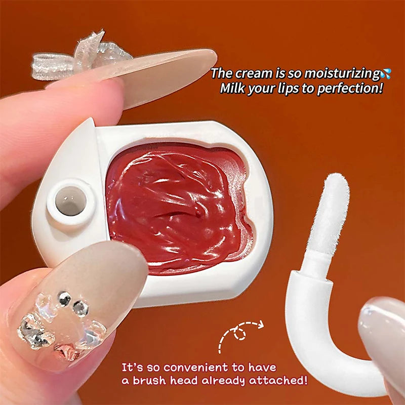 6 Colors Solid Lip Gloss Brush Clear Water Light Mirror Glass Jelly Zpaxo