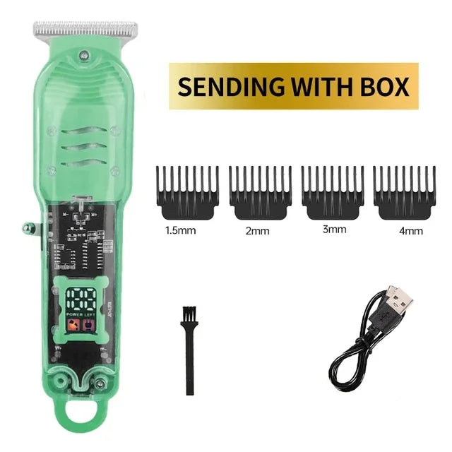 2026 Hot-selling Wireless Charging Hair Clipper Professional Scissors Zpaxo Green