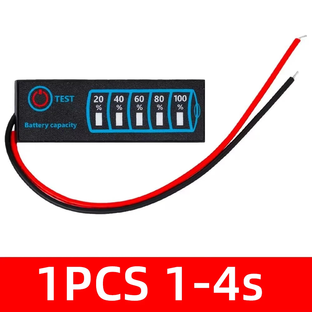 ‌3S Multi-Chemistry Battery Voltage Tester – Li-ion/LiFePO4/Lead-Acid Capacity Monitor with LED Bargraph Display for RC Vehicles Zpaxo 1PCS 1-4S