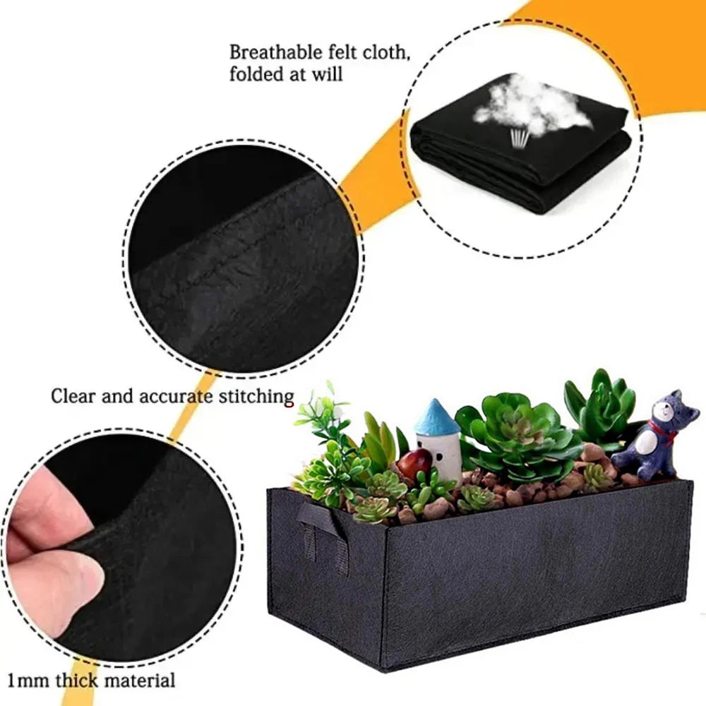 Square Felt Growing Bucket Plant Growth Bag Multi-Functional Vegetable Plant Non-Woven Felt Growing Bag Zpaxo