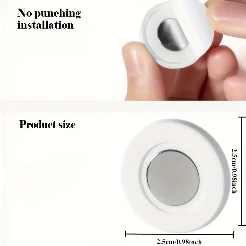 3pcs No Drill Magnetic Remote Holder - Wall Mount for TV/AC/DVD Remotes, White Space-Saving Design Zpaxo