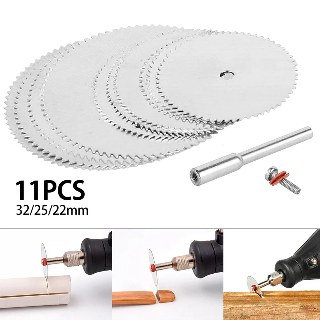 11/30/32pcs Mini Circular Saw Blade Set Sanding Grinding Wheel Cutting Disc for Dremel Metal Cutting Rotary Tools Accessories Zpaxo