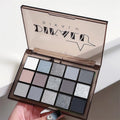 15Colors Cool Toned Eyeshadow Palette Black Smokey Eye Glitter Shadow