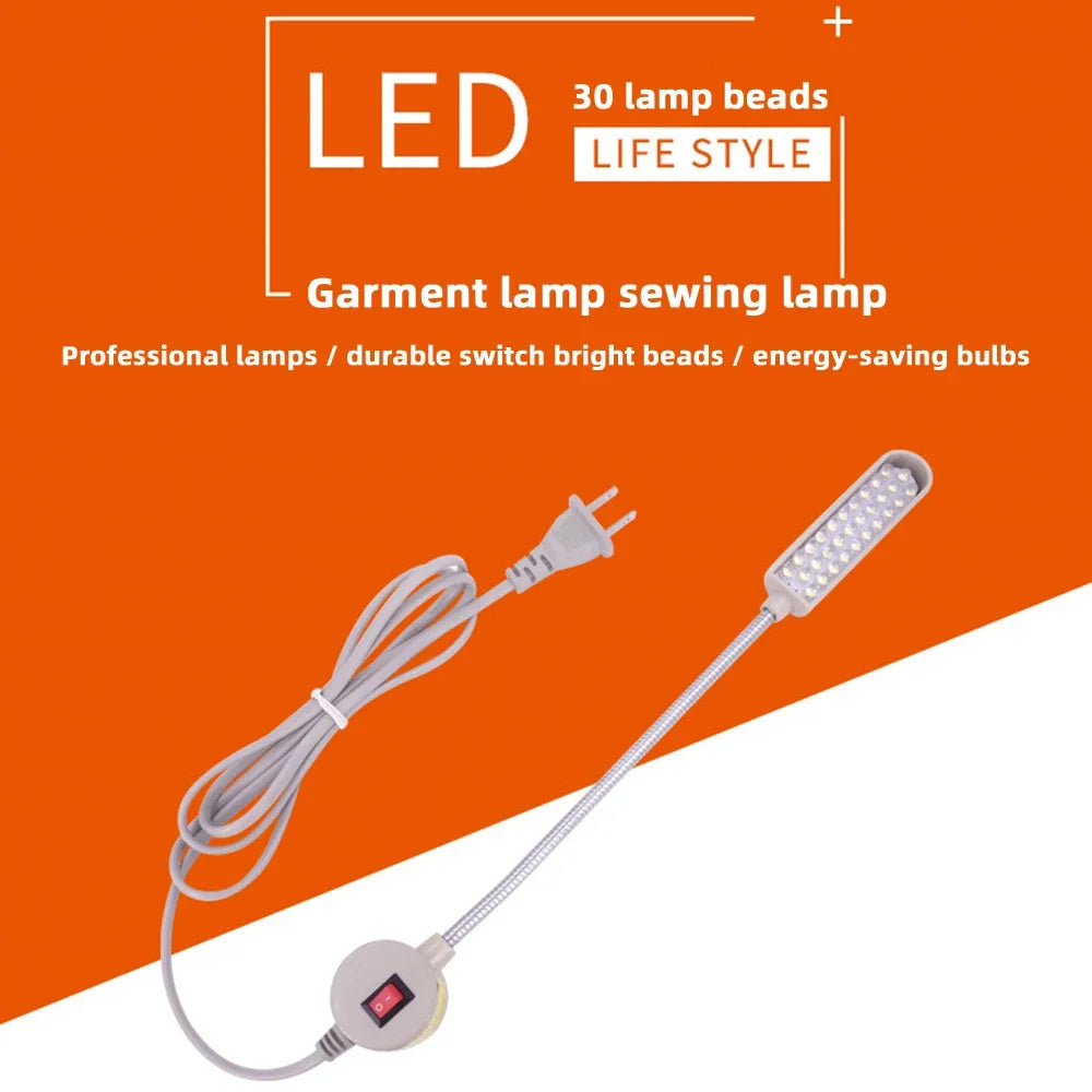 30 LED Industrial Sewing Machine Lighting Lamp Clothing Machine Accessories Work Light 360° Flexible Gooseneck Industrial Lights Zpaxo