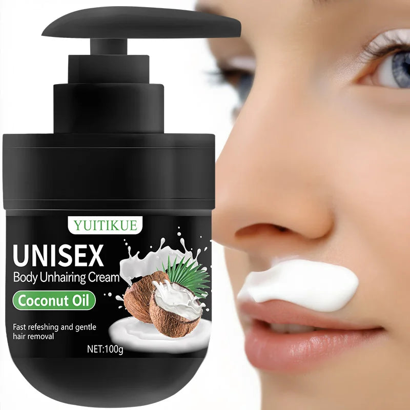 YUITIKUE Hair Removal Cream 100g – Coconut Oil & Aloe Formula Hair Removal Cream Zpaxo