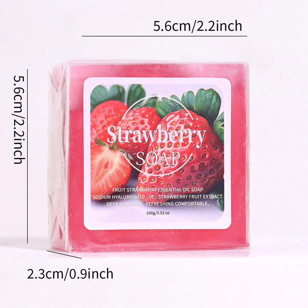 Strawberry Handmade Soap – Deep Cleansing Plant Oil Bar Handmade Bar Soap Zpaxo