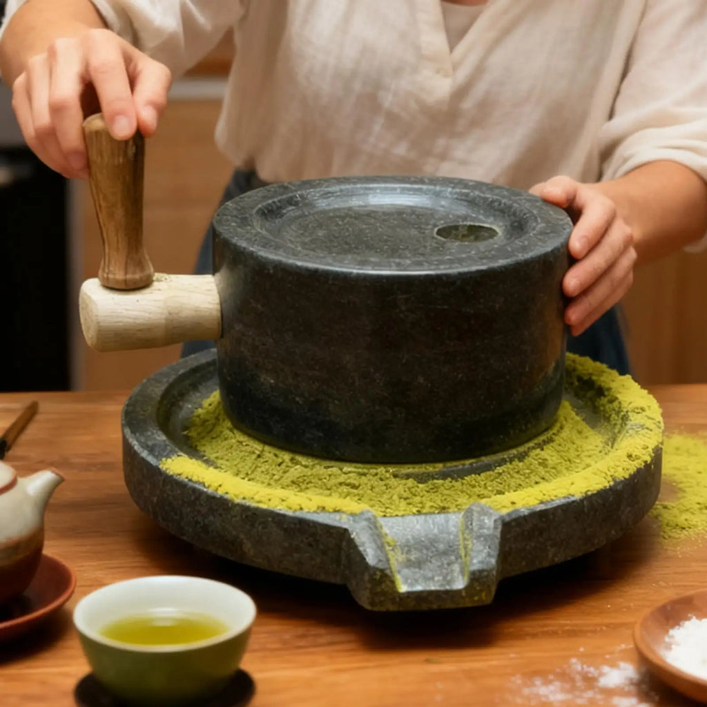 Small Matcha Stone Mill Manual Tea Grains Grinder Green Hand Pepper
