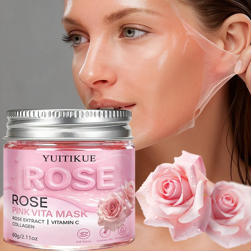 YUITIKUE Rose Pink Vita Peel Mask – Hydrate, Brighten & Firm Peel-Off Face Mask Zpaxo