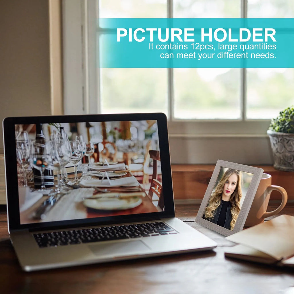 Premium Plastic Photo Frame Holders Trapezoid Shape Desktop Display