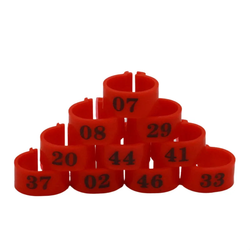 Bird Plastic Clip Rings Pigeon Colored Foot Ring No 1-50 4 Colors Zpaxo Red 14mm