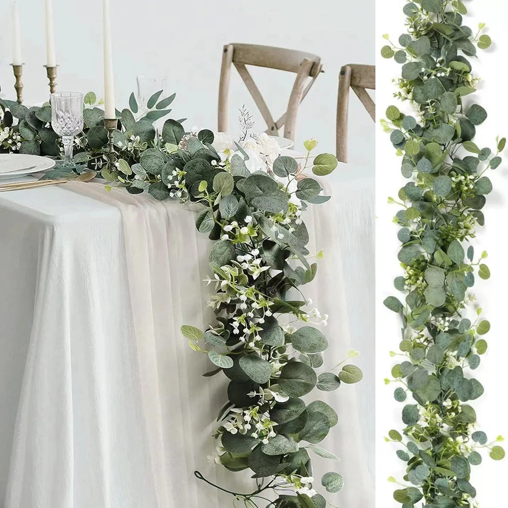 Artificial Eucalyptus Vine Leaves Garland Faux Plant Spring Vines