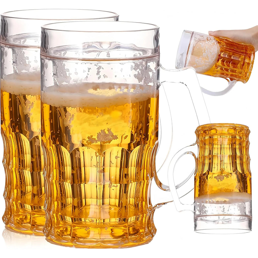 Fake Beer Mug Prank Cup – 450ml Transparent Novelty Glass Novelty Prank Cup Zpaxo