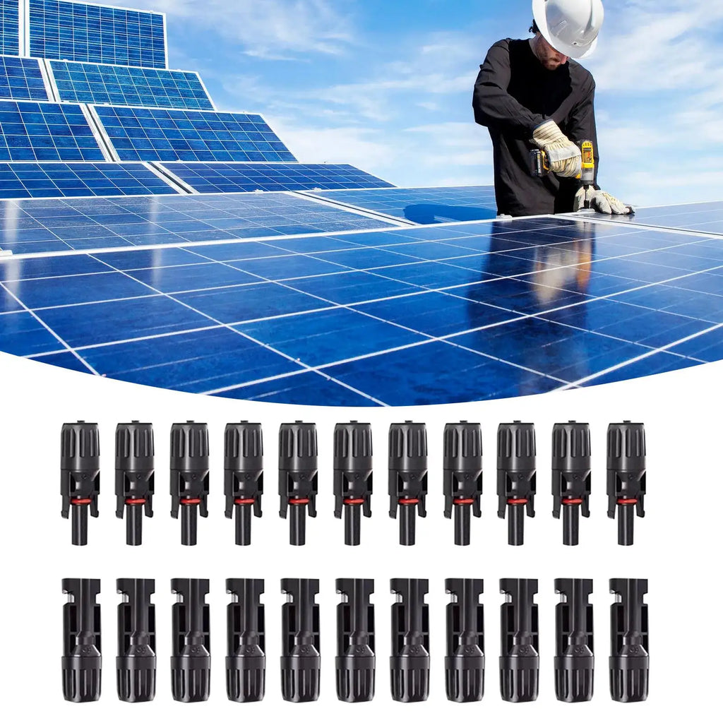 Solar Connectors 10-pair Solar Cable Connectors Mc4 High-Efficiency Waterproof Male Female Wire Crimping Tools for Home Ground Zpaxo