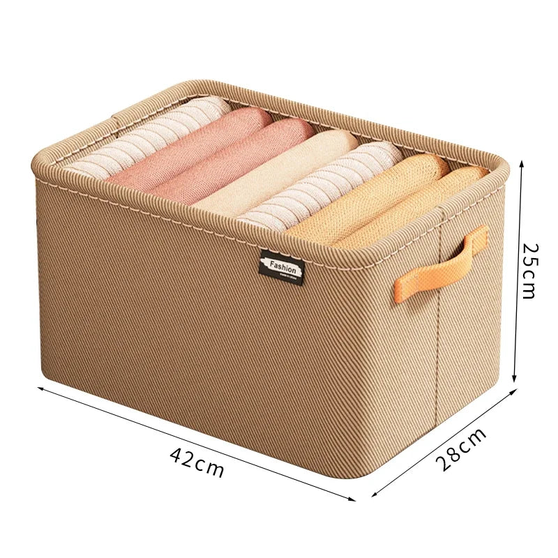 1/2/3PCS Collapsible Clothing Organizer Closet Clothes Pants Storage Organizer Closet Organizer Drawer Organizer Toy Storage Zpaxo Khaki-Large