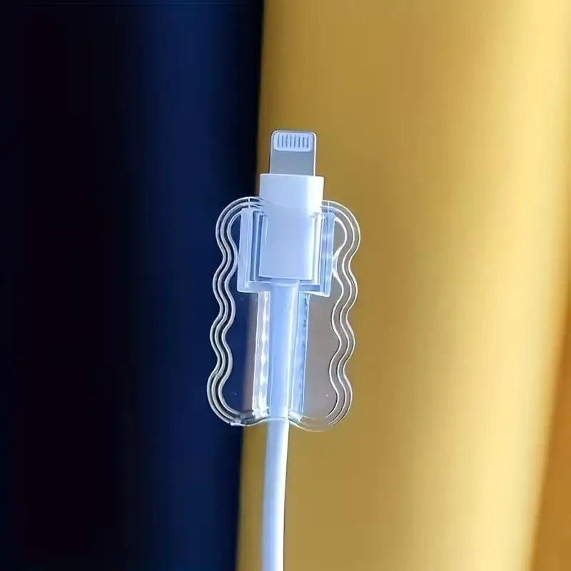 1/10pcs TPU Wave-Shaped Cable Sleeves – Anti-Break Protectors for Android & iPhone Data Cords, Cord Care Zpaxo