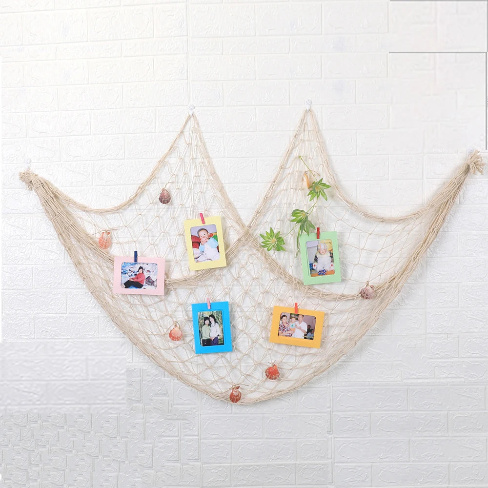 Fishing Net Wall Hangings Decoration 1M*2M for Pirate Party Hawaiian Party Nautical Themed Cotton Fish Ney\t Home Decor Zpaxo