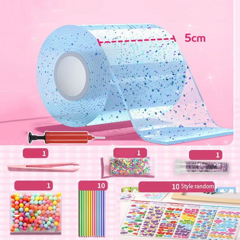 PET Nano Tape Putty Music Bubble Blowing Double Sided Adhesive Stress