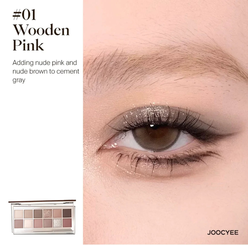 JOOCYEE 12 Shades Eyeshadow Palette Long-lasting Pearlized Gel Smooth Zpaxo 01