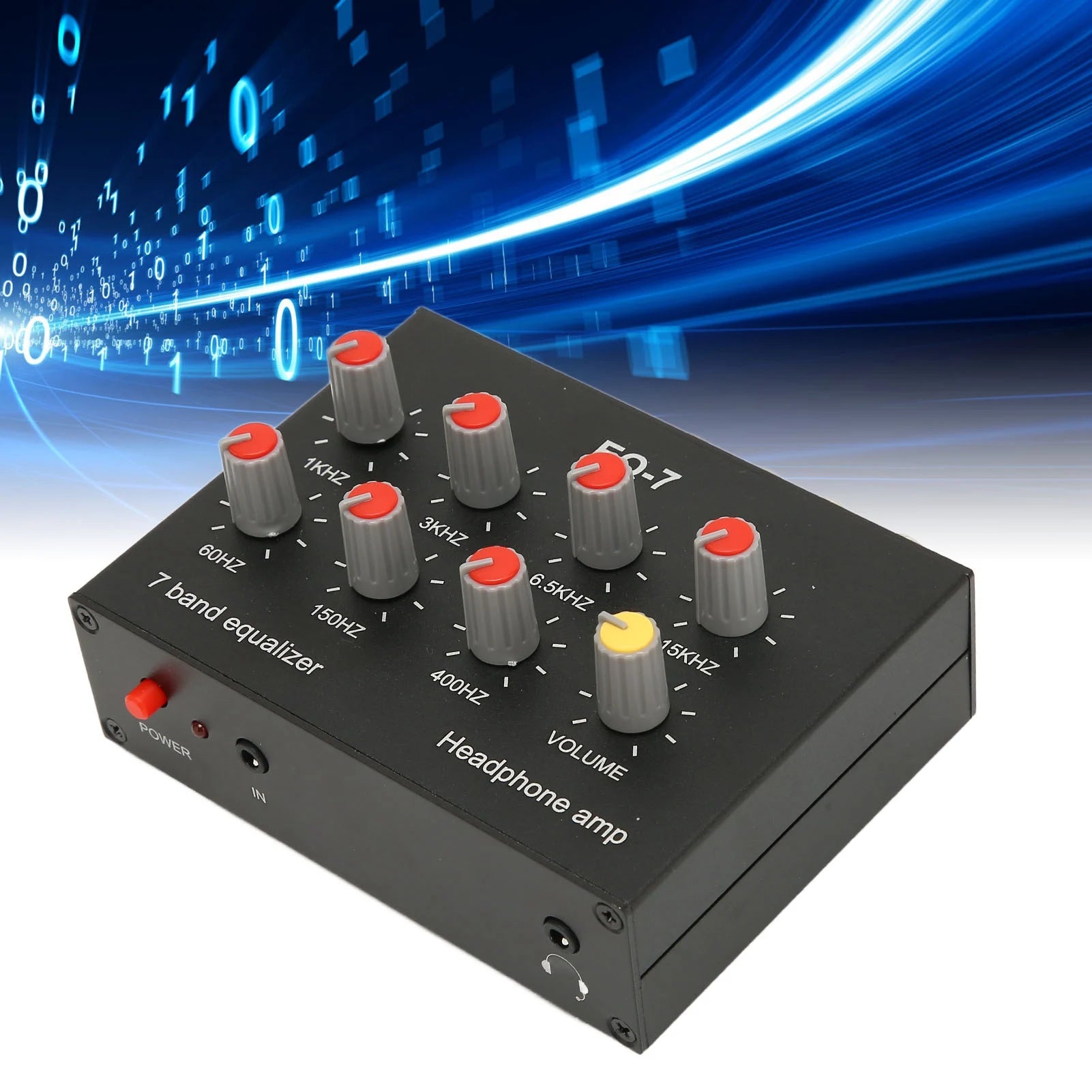 7 Band Sound Equalizer RCA Output Input 12dB Bass Adjustment Dual