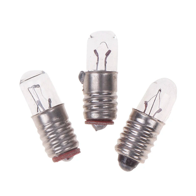 10Pcs/Lot Mini Indicator Light Bulb E5 Screw Mouth Miniature Lamp Light Bulb 6.3V 12V 24V 0.1A Small Bulb Signal Lamp Bead Zpaxo