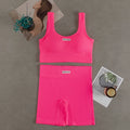 Women Seamless Yoga Set Fitness Workout Suits Sport Bra High Waist Leggings Sexy Deep-V Gym Clothing 2024 New Sportswear Zpaxo pink Uniform size