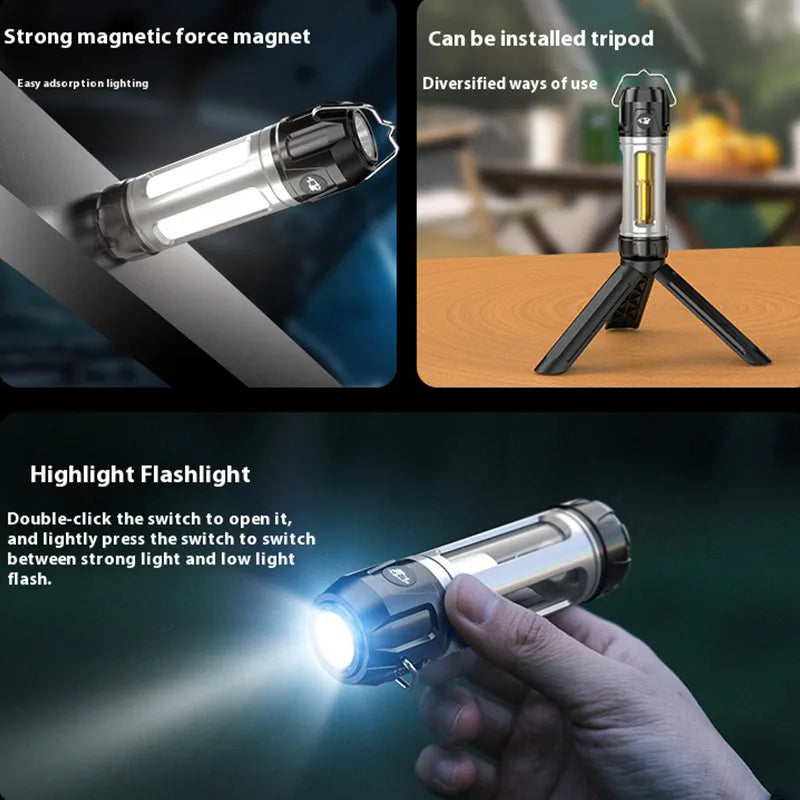 Rechargeable LED Camping Lantern – Stepless Dimming & Magnetic Base