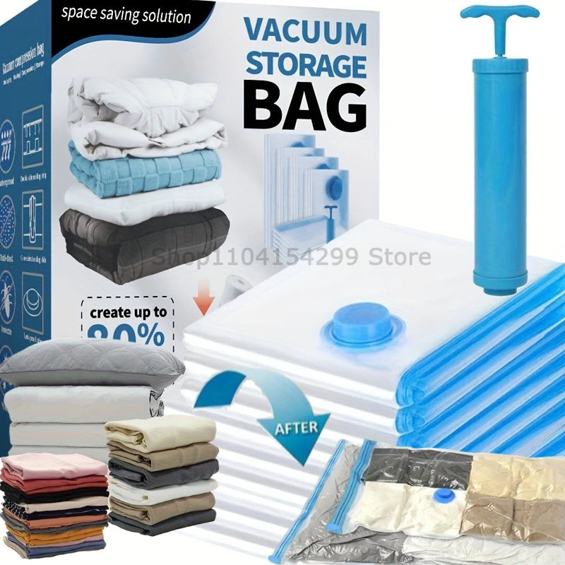 1pcs Vacuum Storage Bag for Clothing, Comforters, Blankets, Bedding Home Packing Organizers Not Include Pump Zpaxo