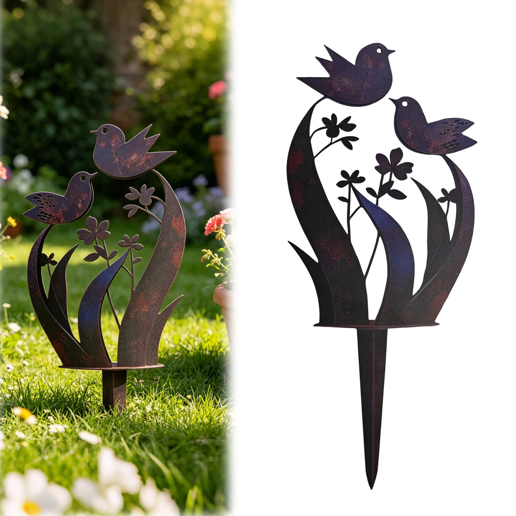 Wrought Iron Flower Decoration Ground Inserts Decorative Yard Sign