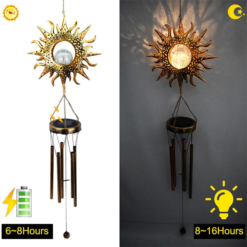 Solar Lights Outdoor Garden Decoration Hanging Aeolian Bells Zpaxo