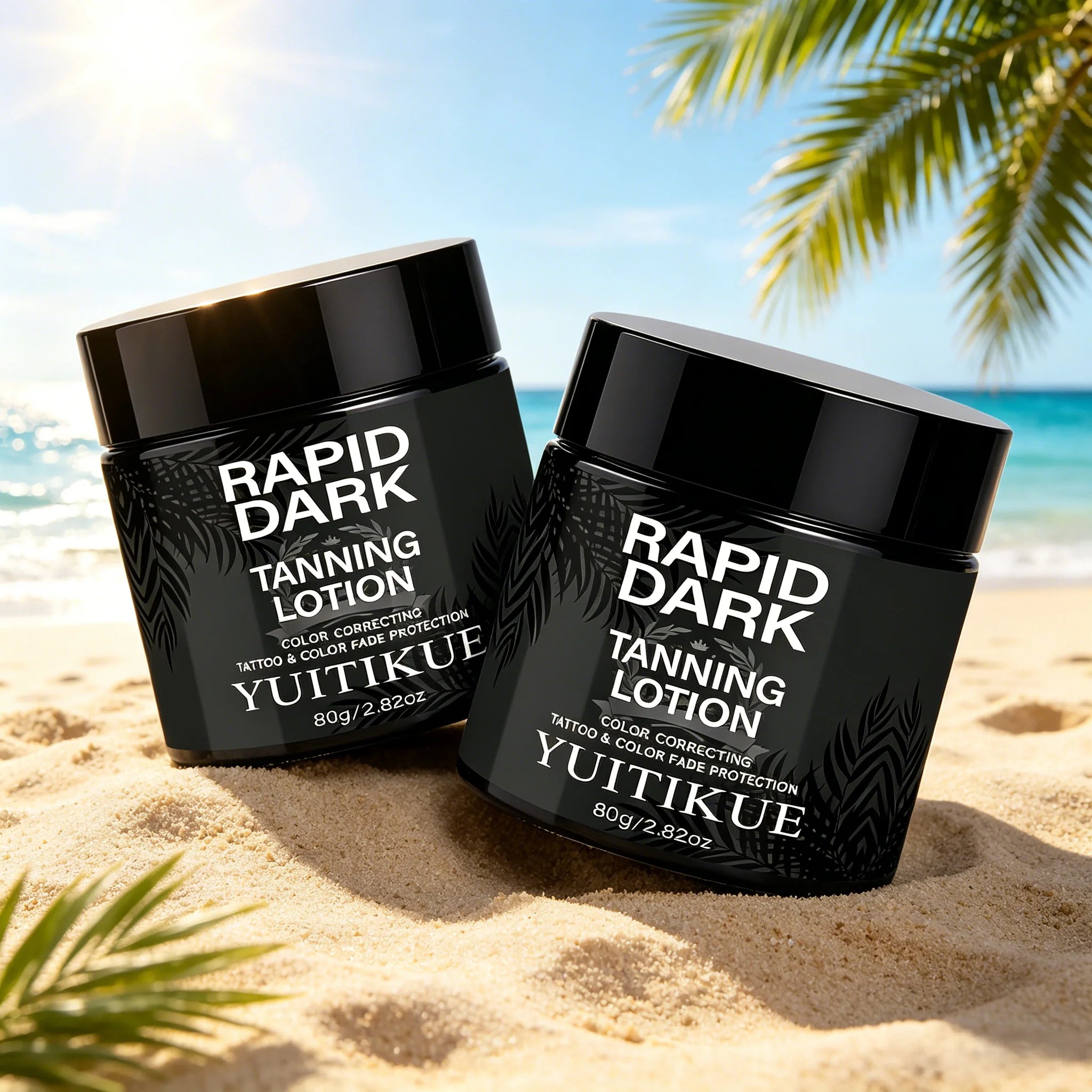 YUITIKUE Rapid Dark Tanning Lotion – Natural Bronze Self Tanner Self Tanning Lotion Zpaxo 2pc