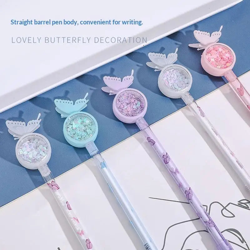 Sequin Butterfly Gel Pen – Cute Cartoon Student Writing Pen