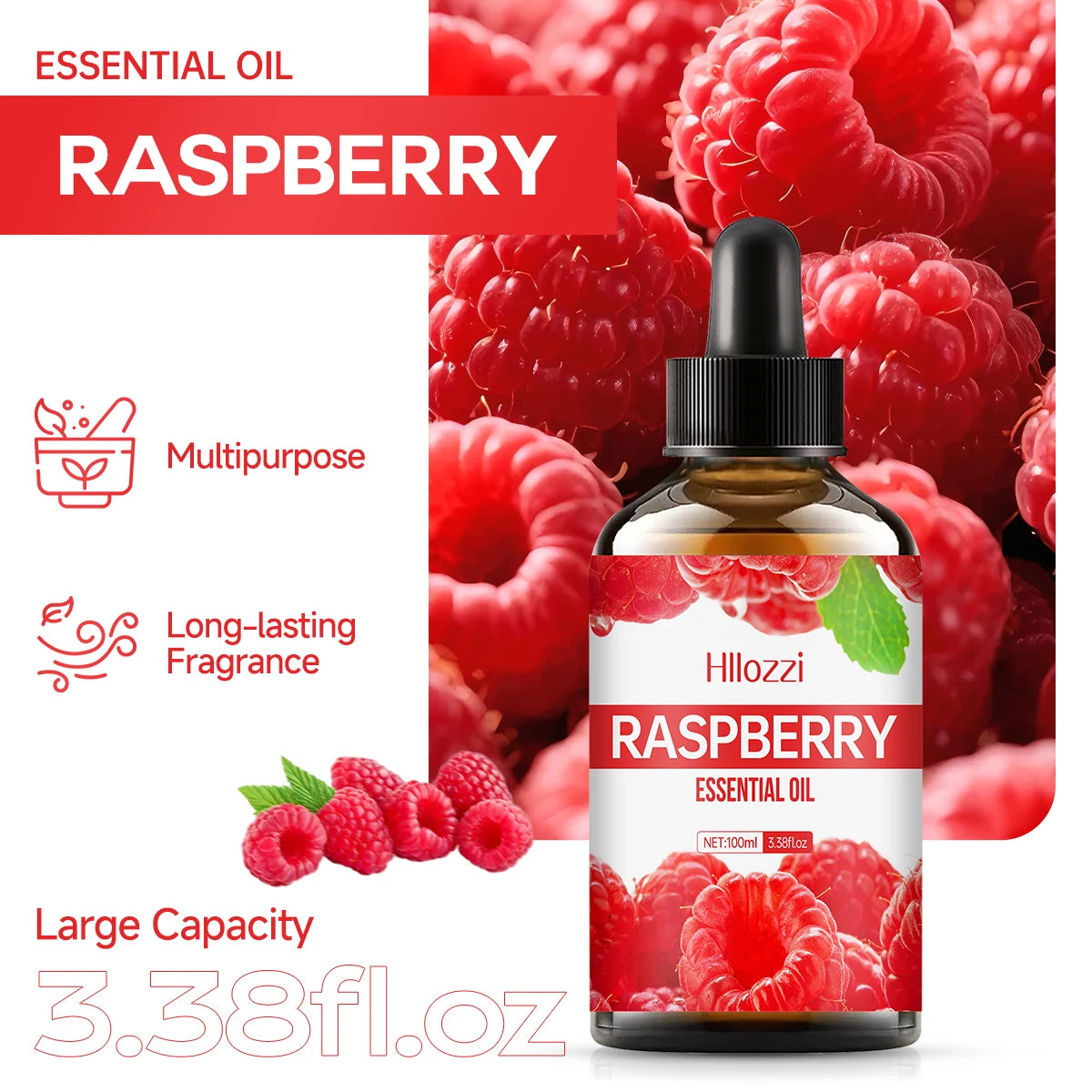 RASPBERRY ESSENTIAL OIL Unisex Daily Skincare Firming Care Portable Zpaxo