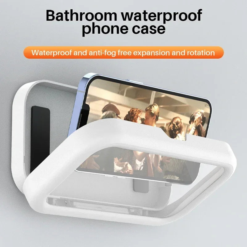 Fixed Universal Waterproof and Anti-fog Mobile Phone Case for Bathroom Shower Phone Holder Waterproof Can Touched Shower Phone Zpaxo