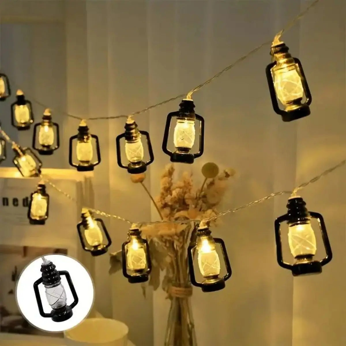 1 5m 3m Camping Ambiance LED Outdoor Decorative Retro Kerosene Bottle Zpaxo yellow 3M20LED