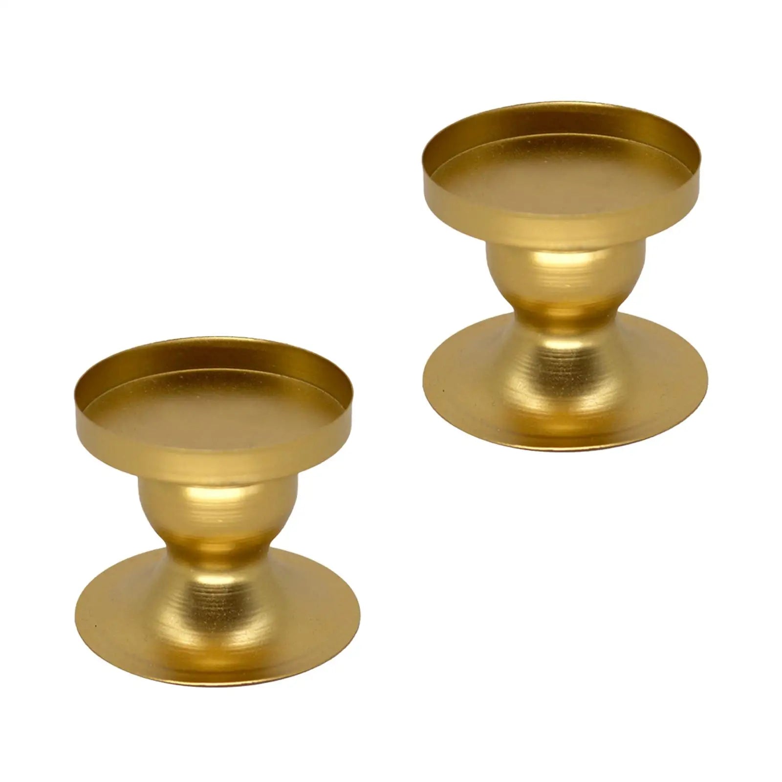 2Pcs Pillar Candle Candlestick Holder Metal Structure 2.4inch Tall Candlelight Holder Table Ornament for Fireplace Decor Zpaxo