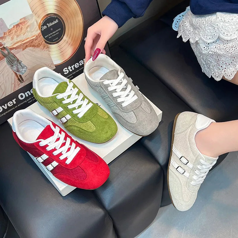 2026 Fashion Lace Up Women's Sneakers Comfortable Soft Non-slip Flat Zpaxo