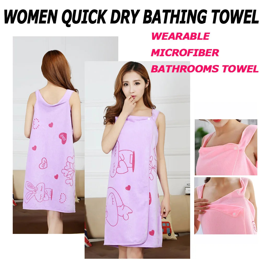 1Pc Women Quick Dry Magic Bathing Towel Spa Bathrobes Wash Clothing Sexy Wearable Microfiber Beach Towels Bathrooms Towel Zpaxo