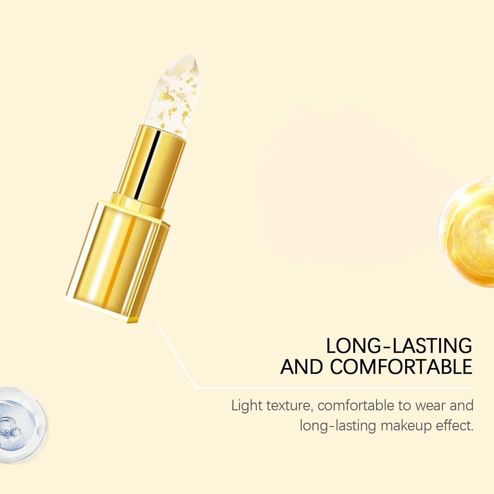 Jaysuing Gold Color-Changing Hyaluronic Acid Lip Balm 3.5g Color-Changing Lip Balm Zpaxo