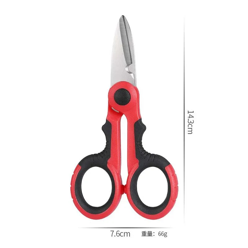 Stainless Steel Fishing Scissor Accessories Electrician Portable Scissors Plier Cut PE Braid Line Lure Carp Fishing Tools Zpaxo
