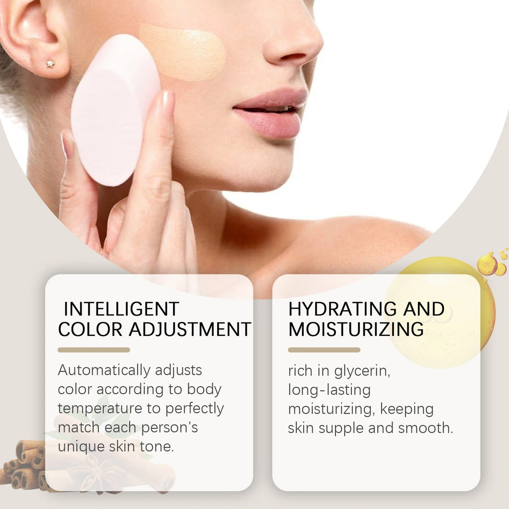 West Month Color Changing Foundation Long Lasting Waterproof Oil Control Matte Finish Makeup Foundation Full Coverage Concealer Zpaxo