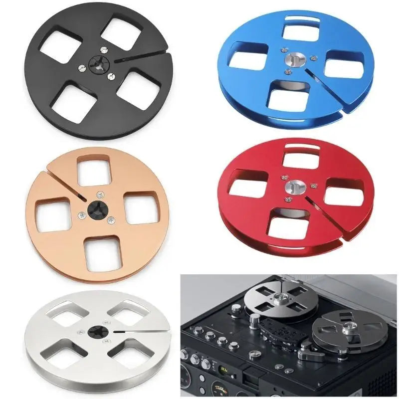 652F Lightweight 5inch Empty Take Up Reel for 1/4Inch Tape Aluminum Construction 4 Wind Resistant Holes Zpaxo