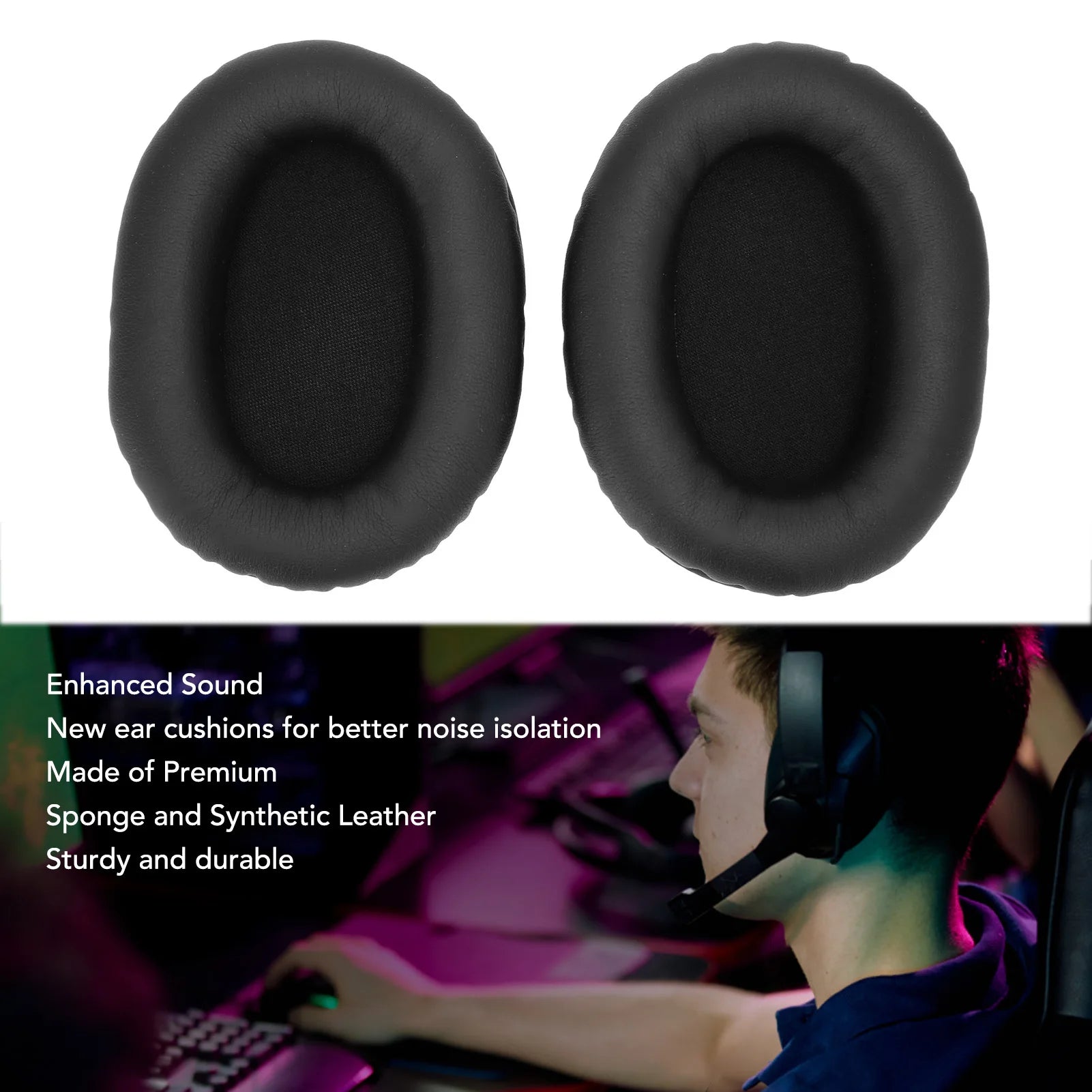 Headphone Ear Pads Soft Breathable Replacement Headset Cushions